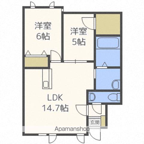 グランヴィラⅠ(2LDK/1階)の間取り写真