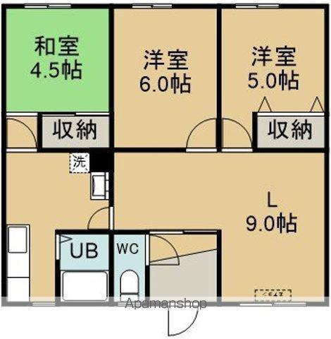 白百合荘(3DK/2階)の間取り写真
