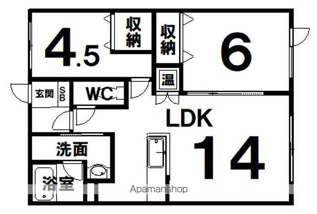 ひまわり(2LDK/2階)の間取り写真