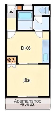 シャンティイ中ノ島Ⅱ(1DK/1階)の間取り写真