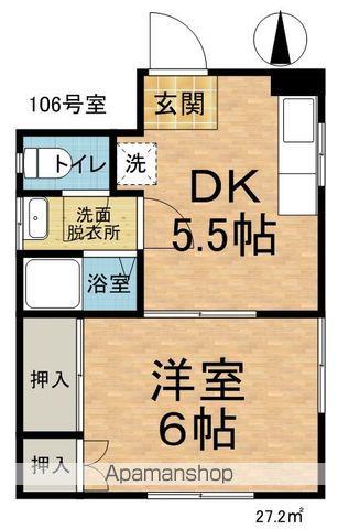 メープル大友(1DK/2階)の間取り写真