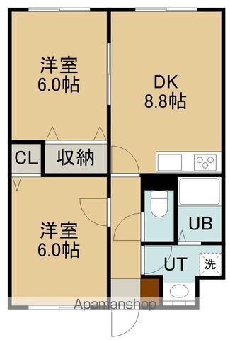 リベラーレ川原(2DK/3階)の間取り写真