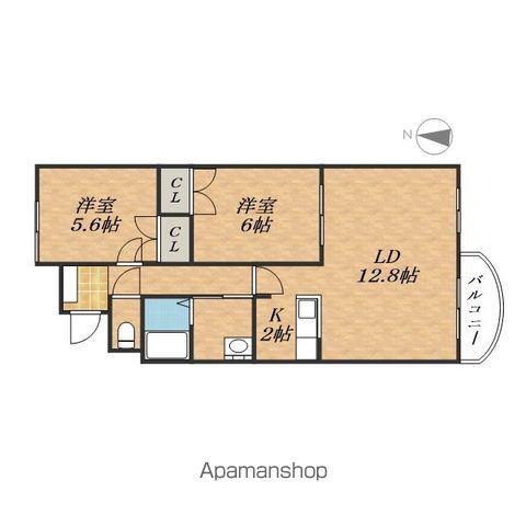 CREACOATⅡ(2LDK/4階)の間取り写真