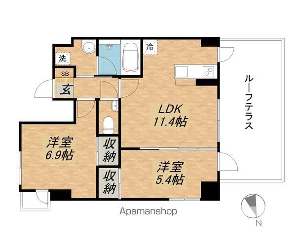 エルミナアクシス(2LDK/6階)の間取り写真