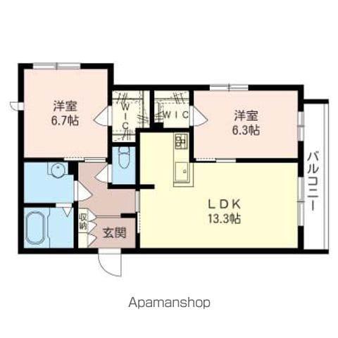 ヴェルメリオ(2LDK/3階)の間取り写真