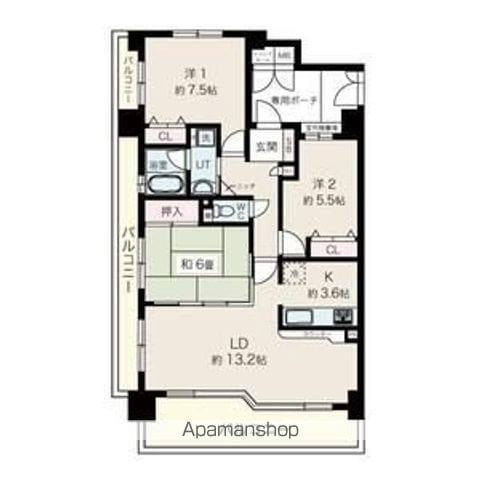 パデシオン浜大津(3LDK/8階)の間取り写真