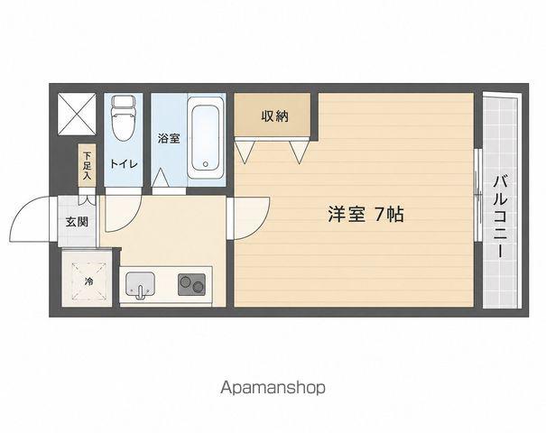 ジュネス伊伝居2(1K/3階)の間取り写真