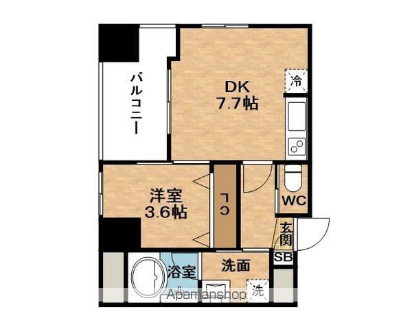 NORDENTOWERMINAMIMORIMACHIプレミアム(1DK/12階)の間取り写真