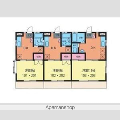 ビーブタウン高田(1K/1階)の間取り写真