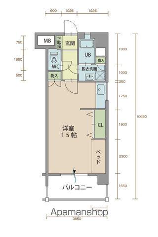 カルミア90(ワンルーム/7階)の間取り写真