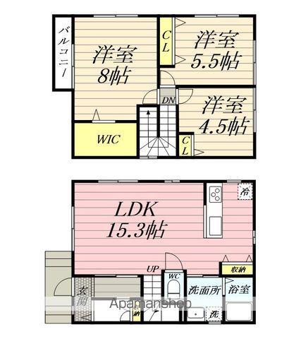 湘南新宿ライン宇須 戸塚駅 徒歩31分 2階建 築11年(3LDK)の間取り写真