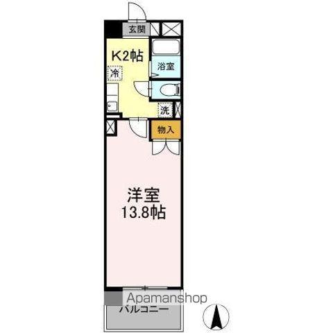 スカイパーク北本町(1K/1階)の間取り写真