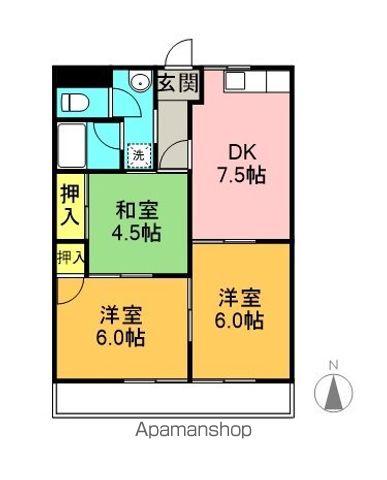 YOUハイツⅡ(3DK/2階)の間取り写真