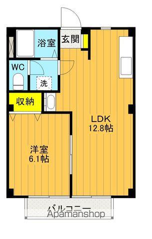 コスモスハイツⅢ(1LDK/1階)の間取り写真