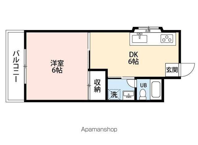 鳴門線 鳴門駅 徒歩6分 2階建 築36年(1DK/2階)の間取り写真