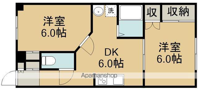 フェニックス福室(2DK/1階)の間取り写真