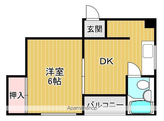 西田辺ハイツ(1DK/4階)の間取り写真