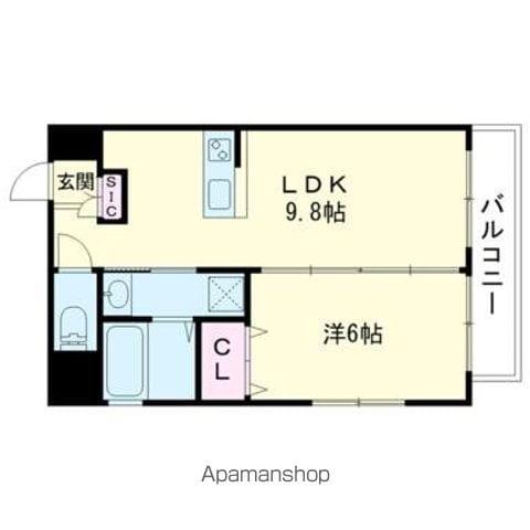 シャルマン若松(1LDK/1階)の間取り写真