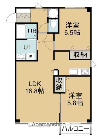 ヒルパイン湯川Ⅱ(2LDK/3階)の間取り写真