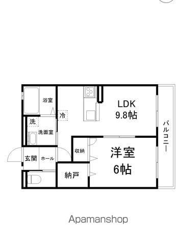パラッツォ(1LDK/1階)の間取り写真
