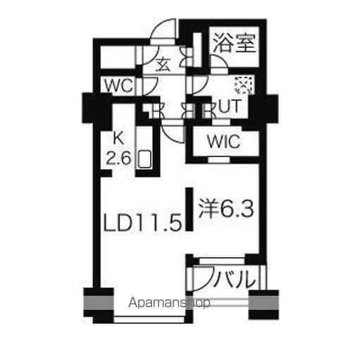 プライムメゾン大通公園(1LDK/4階)の間取り写真