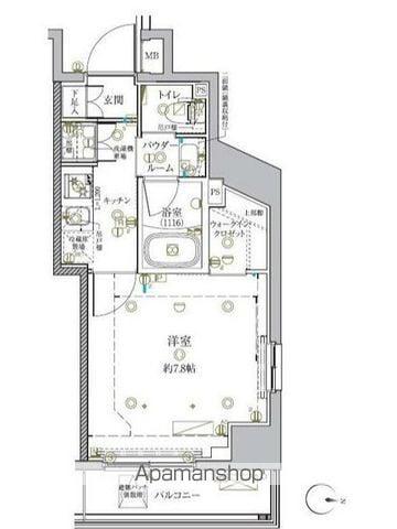 クレイシア新宿中落合(1K/4階)の間取り写真