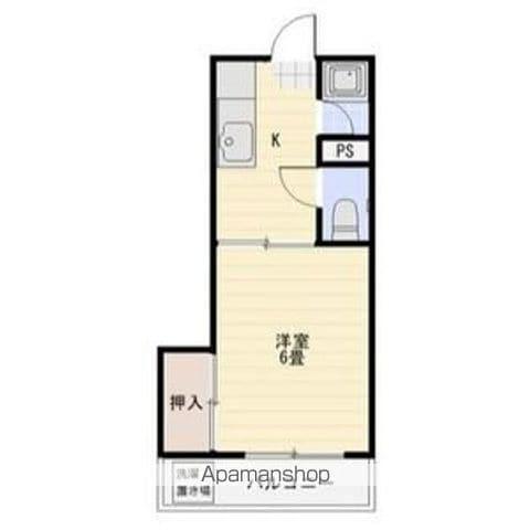 アルス極楽C(1K/2階)の間取り写真