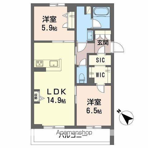 シャーメゾン グラニテ(2LDK/2階)の間取り写真