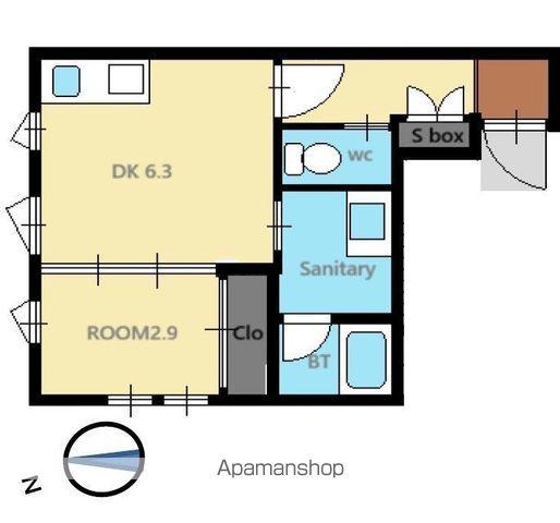 サンジェルマン西小岩(1DK/3階)の間取り写真
