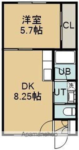 ピュアパレス昭和(1DK/5階)の間取り写真