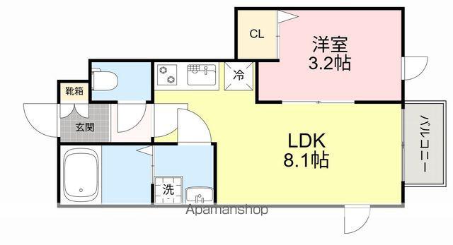 シエル宮町2(1LDK/1階)の間取り写真