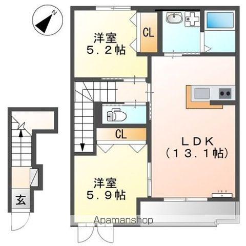 グランマーサ(2LDK/2階)の間取り写真