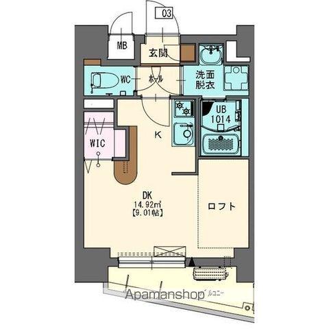 エステシア名駅(ワンルーム/3階)の間取り写真