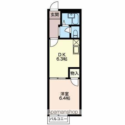 アネックス香坂(1DK/2階)の間取り写真