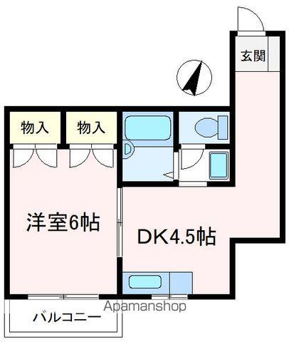 ウエストビレッジ(1DK/1階)の間取り写真