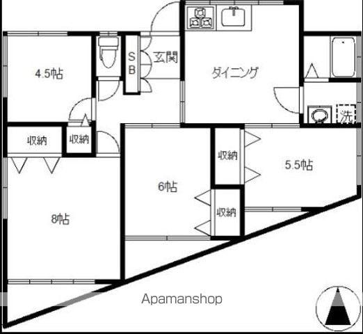 西武鉄道新宿線 鷺ノ宮駅 徒歩2分 2階建 築52年(4DK)の間取り写真