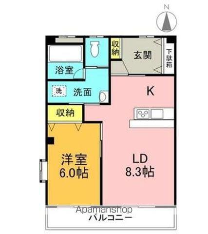 リブフラット(1LDK/4階)の間取り写真