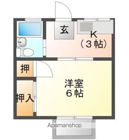 ハイツヤマザキ(1K/2階)の間取り写真