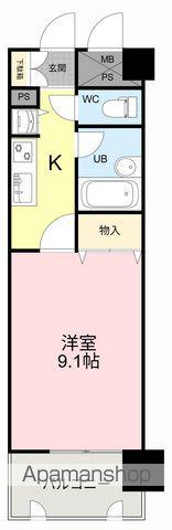 ライオンズマンション東勝山(1K/6階)の間取り写真