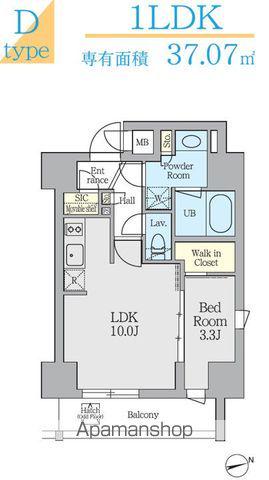 クレストコート上野(1LDK/10階)の間取り写真