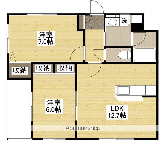 エクセル可部(2LDK/3階)の間取り写真