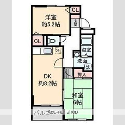 メドゥーサガンマ(2LDK/2階)の間取り写真