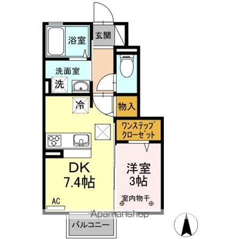 カーサ セレーノ(1DK/1階)の間取り写真