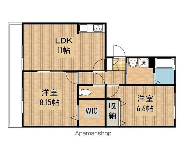 ハイカムールIS(2LDK/1階)の間取り写真