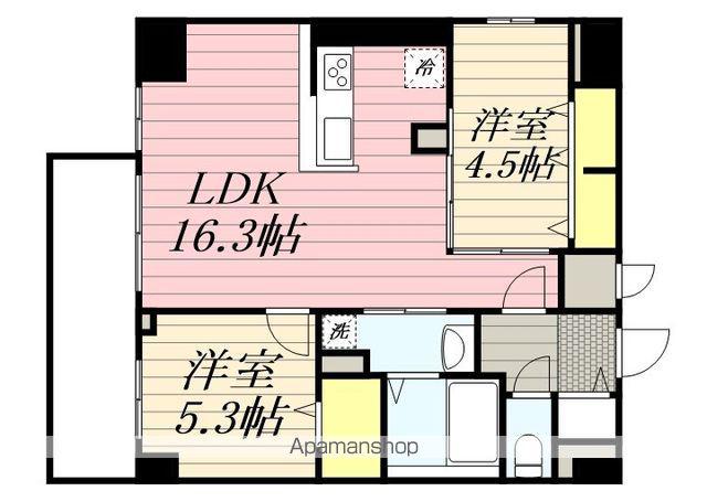 GOTOビルディング(2LDK/4階)の間取り写真