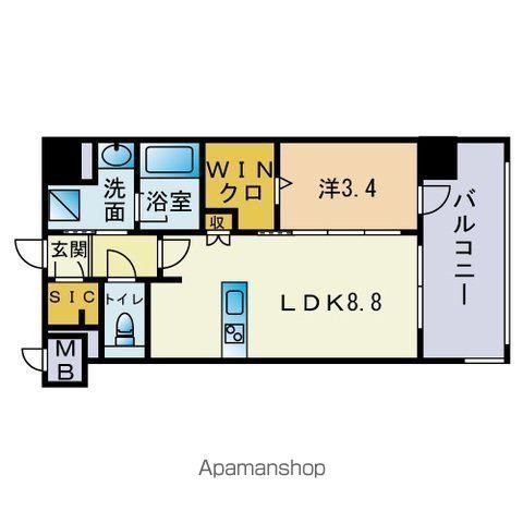 シーズンフラッツ平尾(1LDK/2階)の間取り写真
