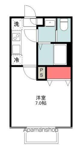 アンソレイエ園生(1K/2階)の間取り写真