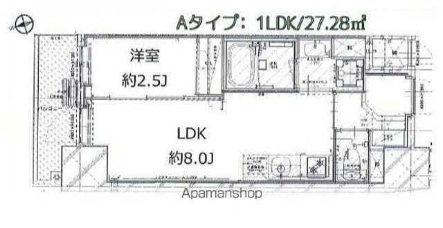 GARDEN XAVIS木場(1LDK/8階)の間取り写真