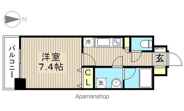 第10シントウキョウビル(1K/2階)の間取り写真