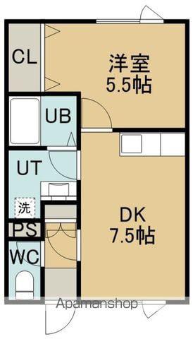 エクレールⅠ(1DK/3階)の間取り写真